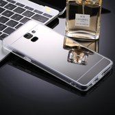 Voor Galaxy A8 + (2018) Acryl + TPU Galvaniseren Spiegel Beschermende Cover Case (Zilver)