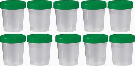 Urine Potjes – 10 Stuks - 100 ML – Afsluitbaar – Herbruikbare Containers - Merkloos