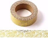Washi tape - wit met gold foild rozen | 15mm x 10m
