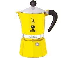 Bialetti Rainbow Percolator 1 Kops Geel – Espresso Maker – Aluminium – Italiaanse Koffiezetter