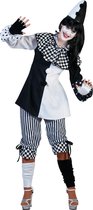 Funny Fashion - Pierrot Kostuum - Clown Classico - Vrouw - - Maat 36-38 - Carnavalskleding - Verkleedkleding