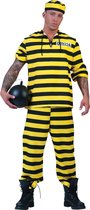 Funny Fashion - Boef Kostuum - Dalton Gevangene - Man - Geel - Maat 52-54 - Carnavalskleding - Verkleedkleding