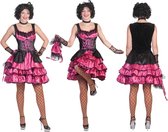 Funny Fashion - Jaren 20 Danseressen Kostuum - Pinkarella Can Can - Vrouw - Roze - Maat 32-34 - Carnavalskleding - Verkleedkleding