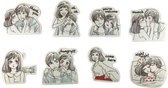 Leuke anime koppel stickers | 20 diverse stickers | 3x5cm |