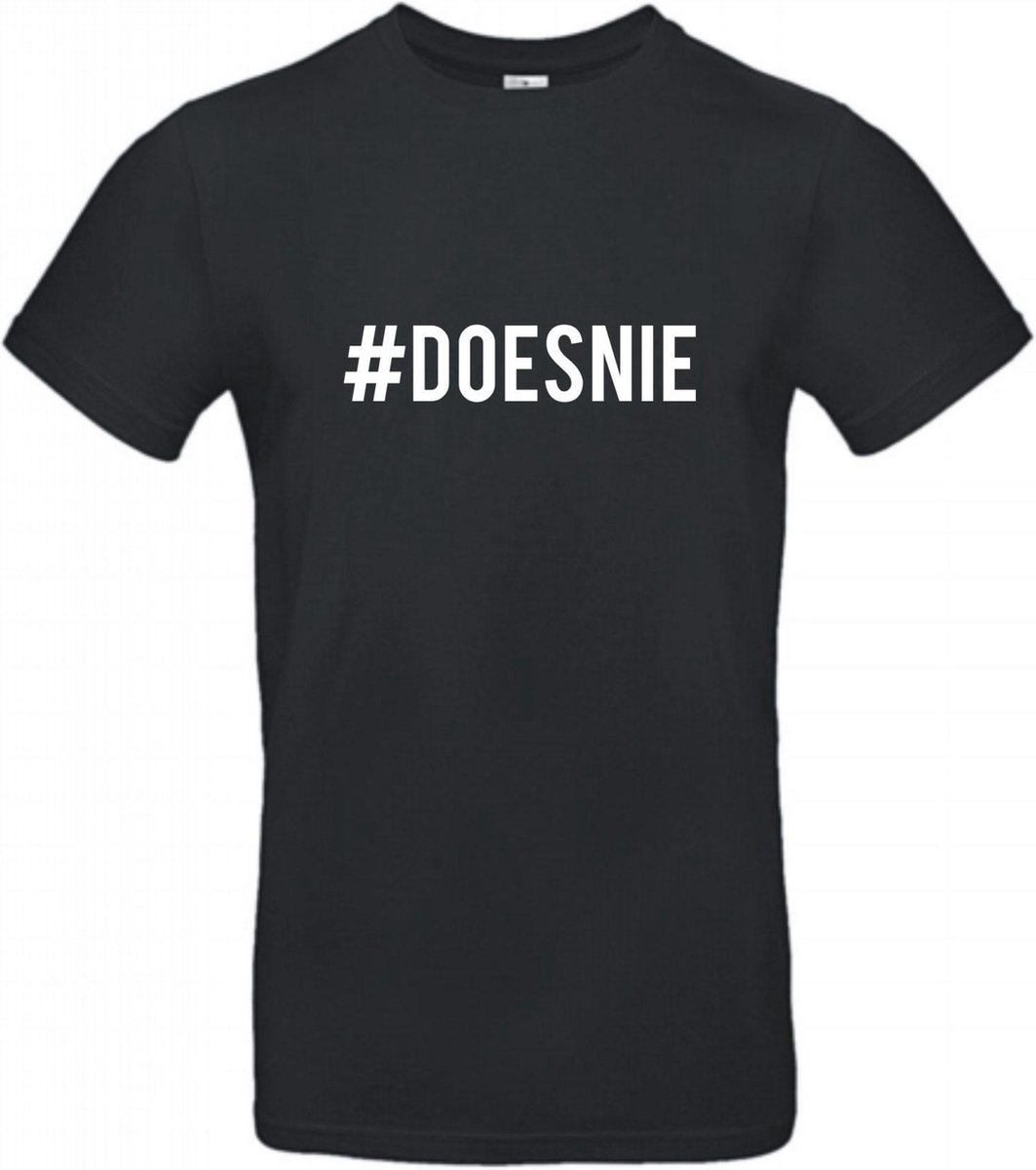 T-shirt #DOESNIE - T-shirt zwart korte mouw - Maat XXL