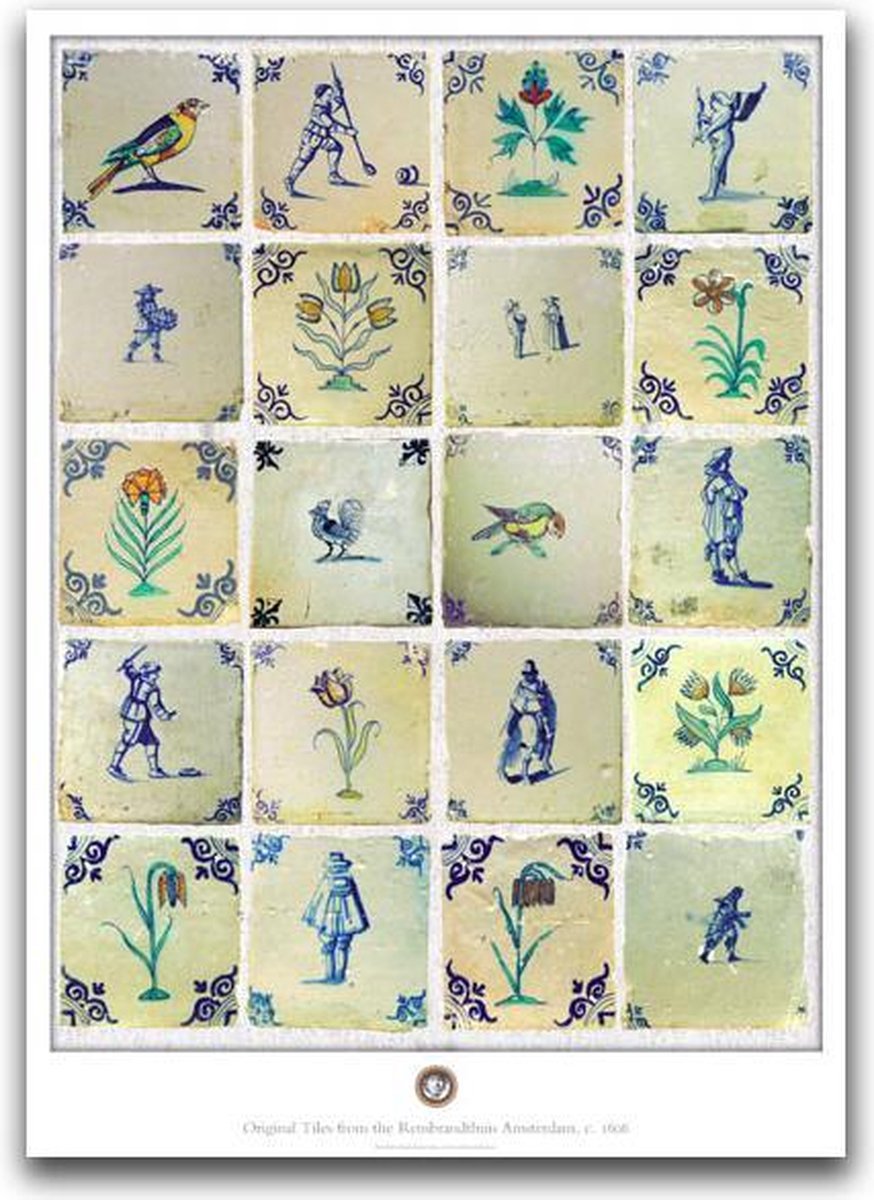 Lanzfeld (museumwebshop.com) Poster, 50 x 70 , Delfts blauwe tegels