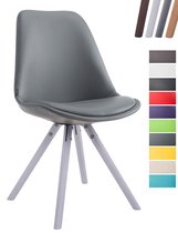 CLP Laval Bezoekersstoel - Rond - Kunstleer wit (eik) grijs
