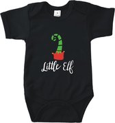 Rompertjes baby met tekst - Little Elf - Romper zwart - Maat 62/68