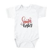 Rompertjes baby met tekst - Santa baby - Romper wit - Maat 50/56
