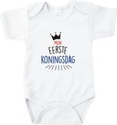 Rompertjes baby met tekst - Mijn 1ste koningsdag - Romper wit - Maat 62/68
