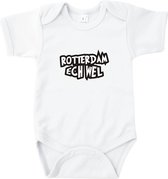 Romper Rotterdam ech wel - Rompertje met korte mouw - Wit - Maat 62/68