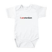 Rompertjes baby met tekst - I amsterdam - Romper wit - Maat 50/56