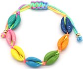 Dielay - Armband Dames - Schelpen - Lengte Verstelbaar - Multicolor