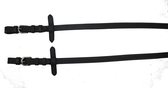 Teugel Rich Tan glad leer - Zwart, Pony