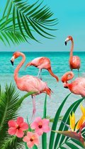 Good Morning Strandlaken -  Flamingo - 100x180 - Velours