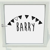 Geboorte Sticker It's A Boy Met Naam - Zwart - 60 x 25 cm - raam en deur stickers - geboorte stickers