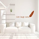 Muursticker Live Laugh Love -  Bruin -  120 x 50 cm  -  slaapkamer  engelse teksten  woonkamer  alle - Muursticker4Sale