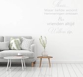 Muursticker Thuis Waar Liefde Woont -  Zilver -  80 x 80 cm  -  woonkamer  nederlandse teksten  alle - Muursticker4Sale