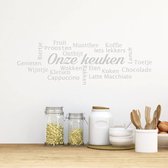 Muursticker Onze Keuken -  Zilver -  120 x 45 cm  -  nederlandse teksten  keuken  alle - Muursticker4Sale