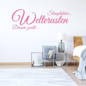 Muursticker Welterusten Slaaplekker Droomzacht -  Roze -  80 x 28 cm  -  slaapkamer  nederlandse teksten  alle - Muursticker4Sale