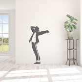 Muursticker Michael Jackson -  Donkergrijs -  66 x 120 cm  -  woonkamer   - Muursticker4Sale