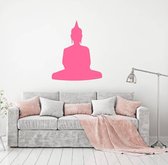 Muursticker Buddha -  Roze -  60 x 50 cm  -  woonkamer  slaapkamer  toilet  alle - Muursticker4Sale