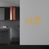 Muursticker Bistro (Met Bestek) -  Goud -  80 x 40 cm  -  keuken  engelse teksten  alle - Muursticker4Sale