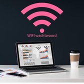 Muursticker Wifi -  Roze -  100 x 84 cm  -  woonkamer  bedrijven  alle - Muursticker4Sale