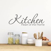 Muursticker Kitchen Heart Of The Home - Donkergrijs - 120 x 40 cm - keuken engelse teksten