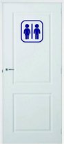 Deursticker WC - Donkerblauw - 20 x 20 cm - toilet raam en deur stickers - toilet
