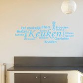 Muursticker Keuken -  Lichtblauw -  160 x 60 cm  -  keuken  nederlandse teksten  alle - Muursticker4Sale