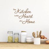 Muursticker The Kitchen Is The Heart Of A Home - Bruin - 120 x 85 cm - keuken alle