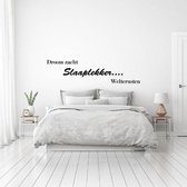 Muursticker Droom Zacht Slaaplekker Welterusten -  Lichtbruin -  160 x 40 cm  -  slaapkamer  nederlandse teksten  alle - Muursticker4Sale