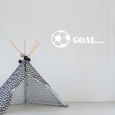 Muursticker Goal Met Bal - Wit - 120 x 40 cm - baby en kinderkamer