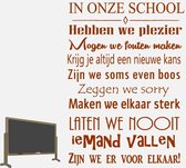Muursticker In Onze School -  Bruin -  60 x 85 cm  -  nederlandse teksten  bedrijven  alle - Muursticker4Sale