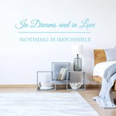 Muursticker Nothing Is Impossible - Lichtblauw - 120 x 34 cm - engelse teksten slaapkamer