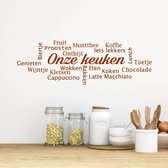 Muursticker Onze Keuken -  Bruin -  160 x 60 cm  -  nederlandse teksten  keuken  alle - Muursticker4Sale