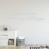 Muursticker Een Zoen Een Knuffel Slaapwel En Tot Morgen -  Zilver -  160 x 48 cm  -  baby en kinderkamer  nederlandse teksten  alle - Muursticker4Sale