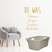 Muursticker De Was -  Goud -  38 x 57 cm  -  wasruimte  alle - Muursticker4Sale