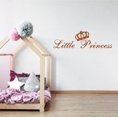 Muursticker Little Princess -  Bruin -  120 x 34 cm  -  baby en kinderkamer  engelse teksten  alle - Muursticker4Sale