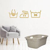 Muursticker Waslabel -  Goud -  160 x 43 cm  -  wasruimte  alle - Muursticker4Sale