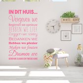 Muursticker Huisregels In Dit Huis -  Roze -  100 x 192 cm  -  nederlandse teksten  woonkamer  alle - Muursticker4Sale