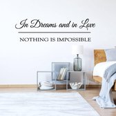 Muursticker Nothing Is Impossible - Geel - 80 x 22 cm - engelse teksten slaapkamer