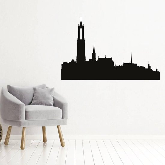 Muursticker Utrecht - Oranje - 80 x 52 cm - woonkamer steden alle