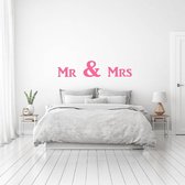 Muursticker Mr & Mrs -  Roze -  80 x 18 cm  -  slaapkamer  alle - Muursticker4Sale