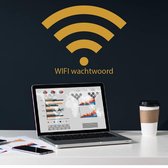 Muursticker Wifi -  Goud -  100 x 84 cm  -  woonkamer  bedrijven  alle - Muursticker4Sale