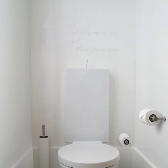 Toilettes Use Me Well - Gris clair - 120 x 45 cm - Sticker mural | bol.com