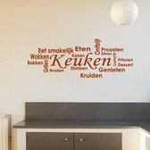 Muursticker Keuken -  Bruin -  120 x 44 cm  -  keuken  nederlandse teksten  alle - Muursticker4Sale