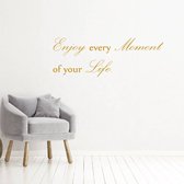 Muursticker Enjoy Every Moment Of Your Life - Goud - 120 x 42 cm - woonkamer alle
