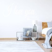 Muursticker I Love You To The Moon And Back - Wit - 160 x 80 cm - slaapkamer alle